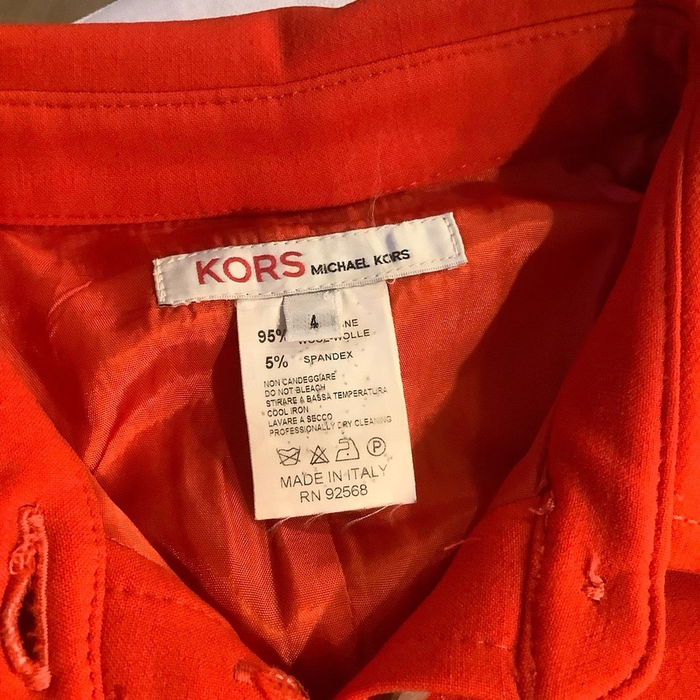 KORS Michael Kors Womens Orange Polo Dress Size 4 Short Sleeve Wool Spandex - Picture 3 of 8